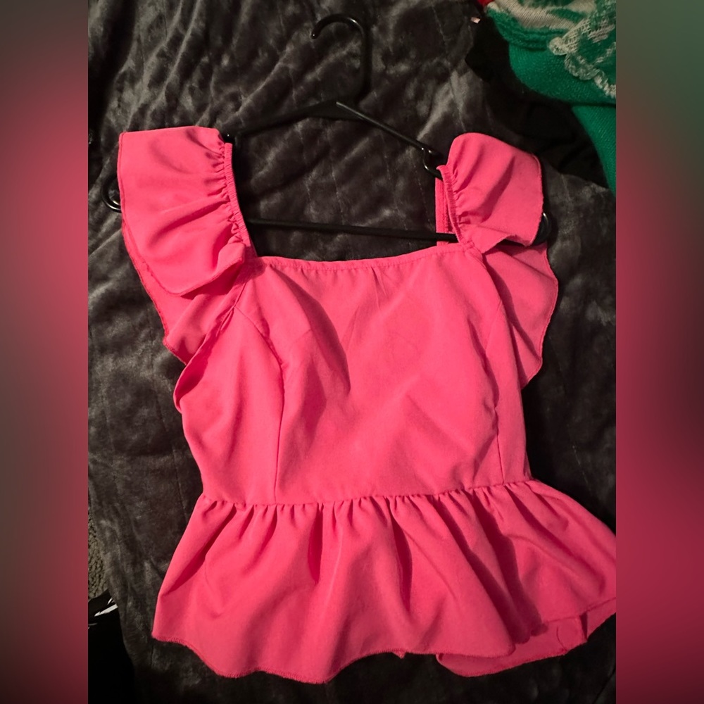 SHEIN Tank Top Ruffle Detail with Tie Back